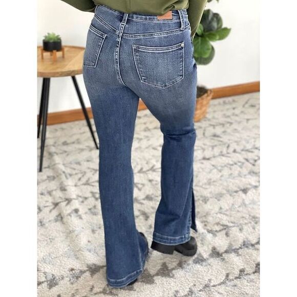 ✨Judy Blue Enya Hi Rise Tummy Control Slim Boot Cut   Side Slit Sz 11/30 Jeans✨ - Picture 5 of 10